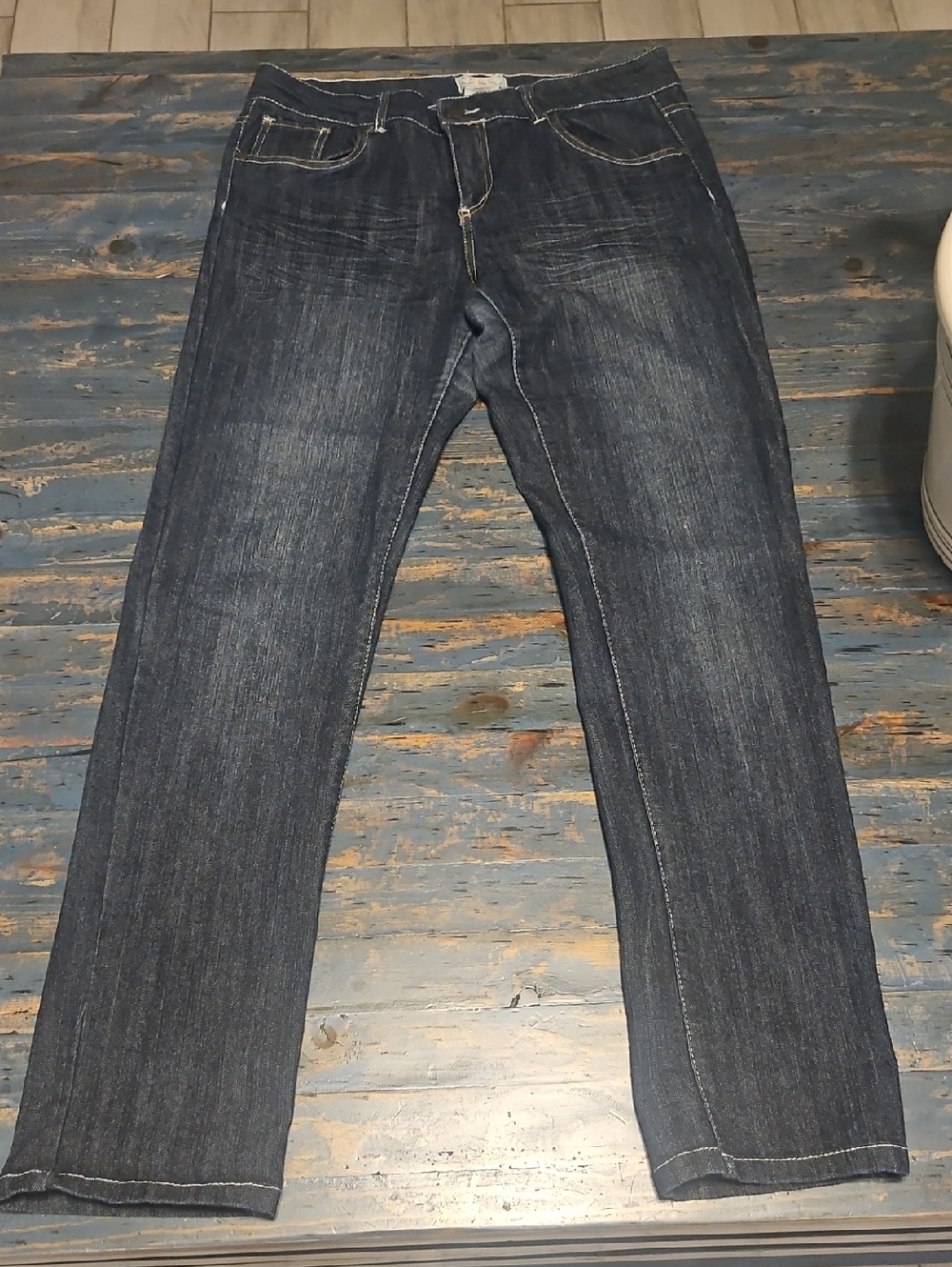 F&F Women's Straight Jeans in Dark Blue Denim